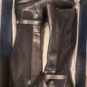 Cole Haan Black Leather Riding Boots
